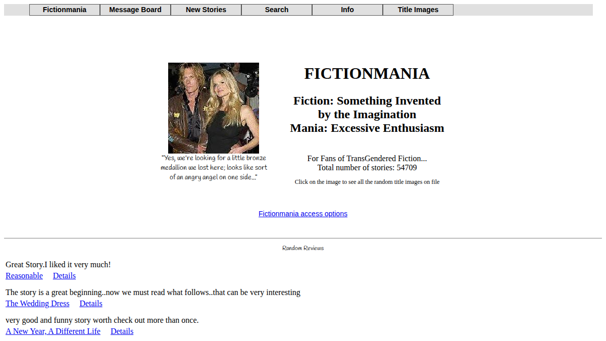 FictionMania · Voorbeeld van